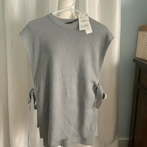 NWT Zara Side Tie Crewnect Knit Sweater M